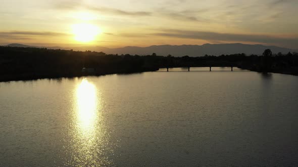 Lake and Beautiful Sunset