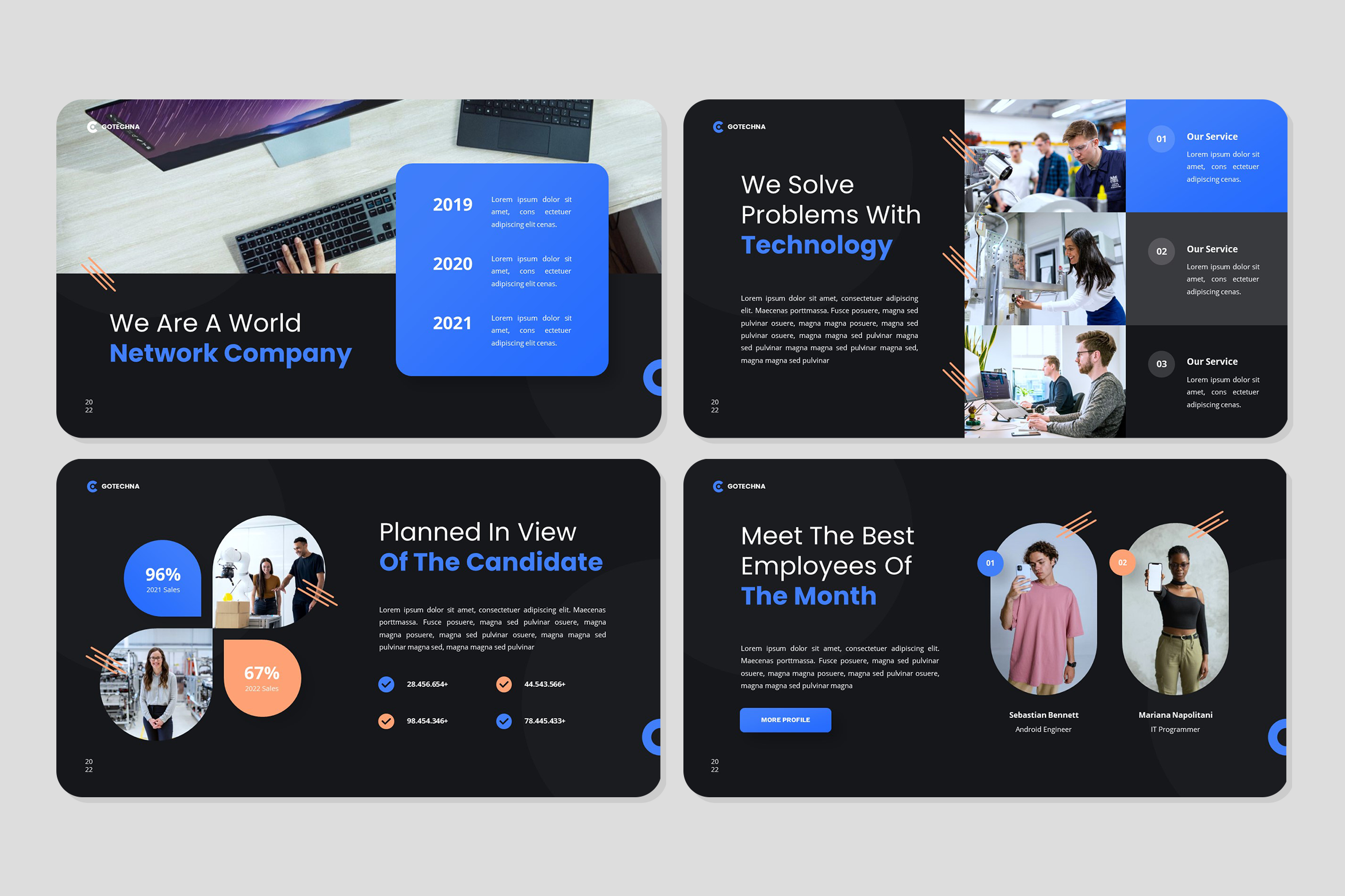 Gotechna - IT Solutions & Services Keynote Template, Presentation Templates