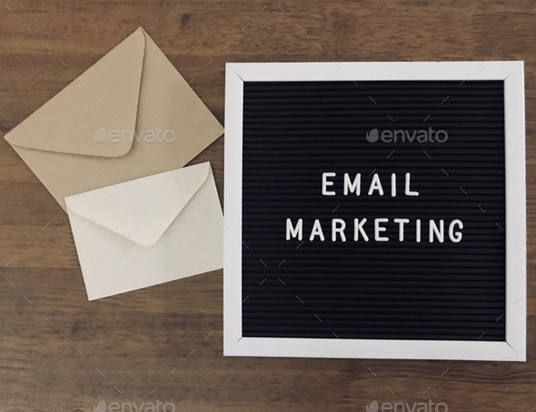 Email marketing concept on wooden background 27