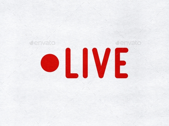 Live stream icon on paper background - Stock Photo - Images