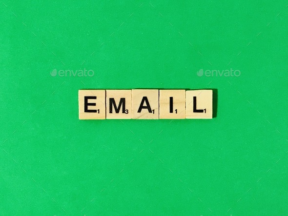 Email word on Green background