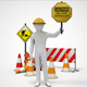 3D Man Holding a Stop Sign Under Construction 3D Man Holding a Stop Sign Under Construction - VideoHive Item for Sale