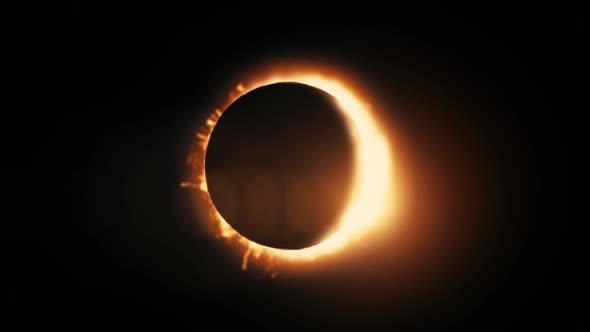 Animated abstract view of a total solar eclipse alt