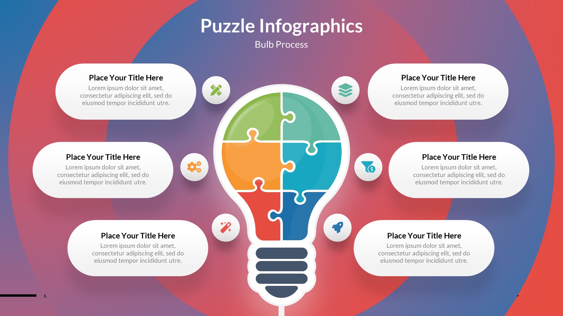 Business Puzzles Infographics PowerPoint Template, Presentation Templates