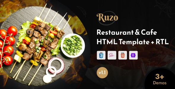 Excellent Ruzo - Restaurant & Cafe HTML Template