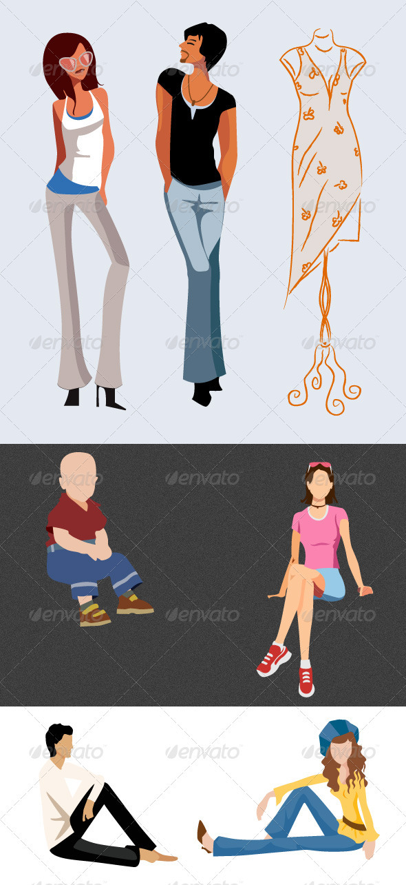 Fashion Model Vector - People Characters