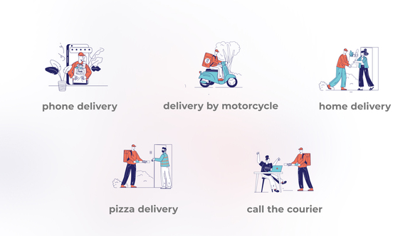 Food delivery - Flat concepts (MOGRT)