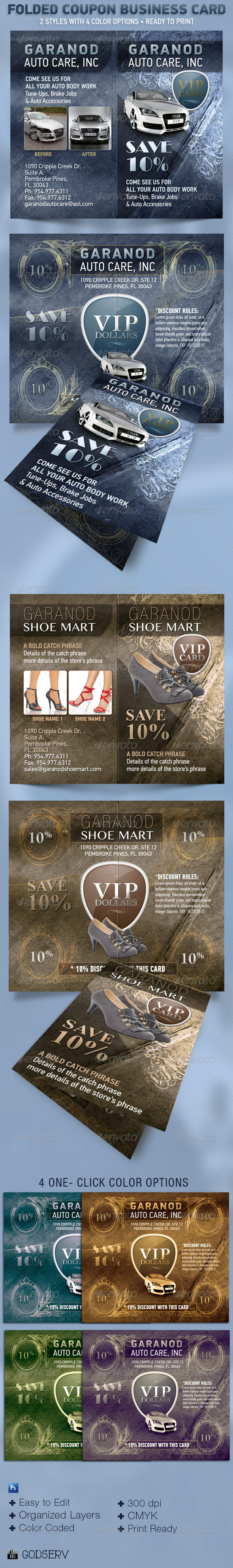 Folded Coupon Card Template - Corporate Business Cards