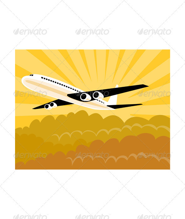 Commercial Jet Plane Airline Ret - Travel Conceptual