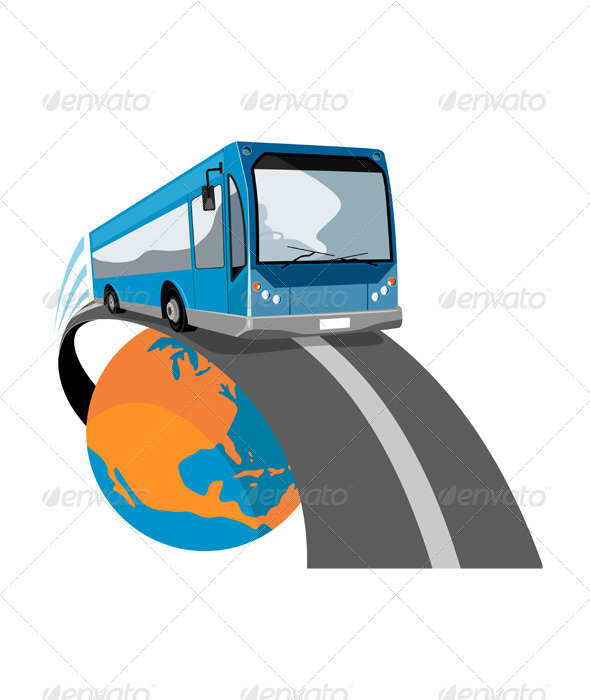 Shuttle Coach Bus Retro - Travel Conceptual