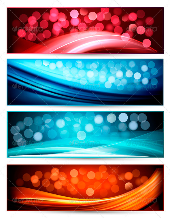 Set of abstract holiday colorful banners. Vector - Backgrounds Decorative