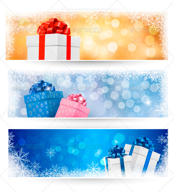 Set of winter christmas banners illustration - Seasons/Holidays Conceptual