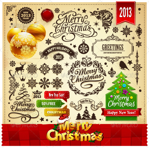 Christmas Elements Set - Christmas Seasons/Holidays
