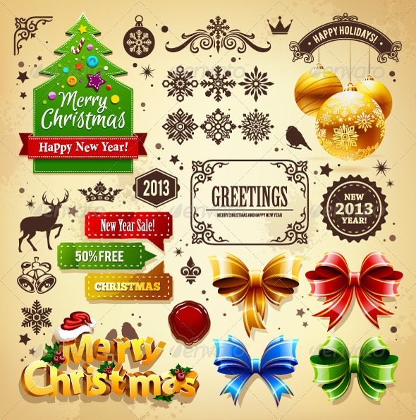 Christmas Elements Set - Christmas Seasons/Holidays