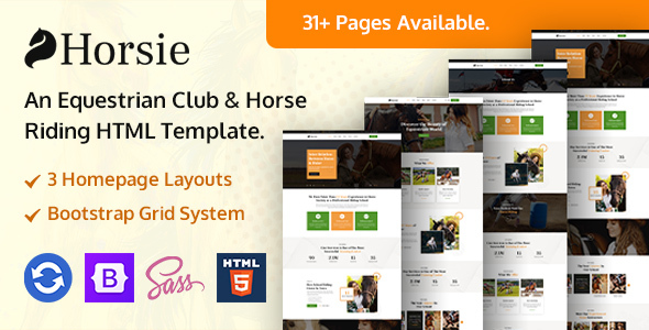 Horsie - An Equestrian Club & Horse Riding MTHL5 Template