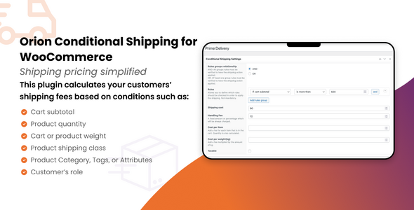 Orion Conditional Shipping for WooCommerce