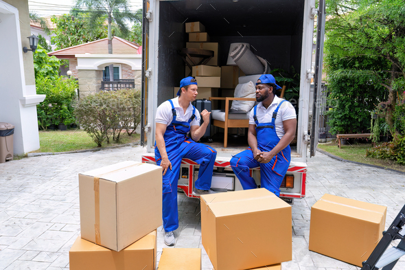 Professional goods move service use truck carry personal belongings