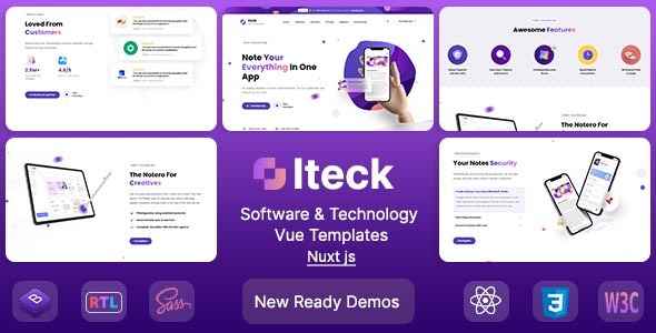 Excellent Iteck - Vue Software & Technology Template