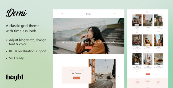 Demi: A classic grid theme with a timeless look