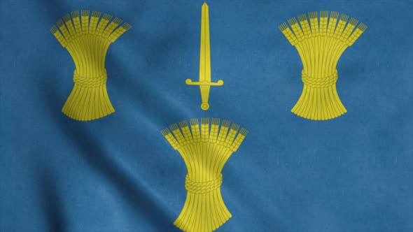 Flag of Cheshire City of England Waving in Wind alt