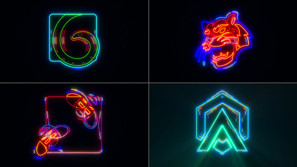 Neon Glitch Logo Reveal