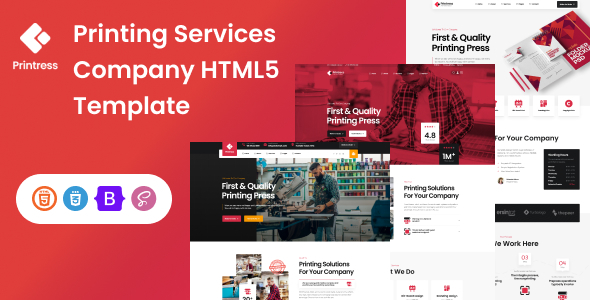 Printress - Printing Services Company HTML5 Template
