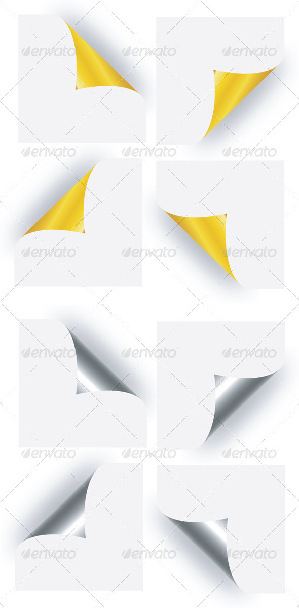 Page Curl - Golden & Silver - Backgrounds Decorative