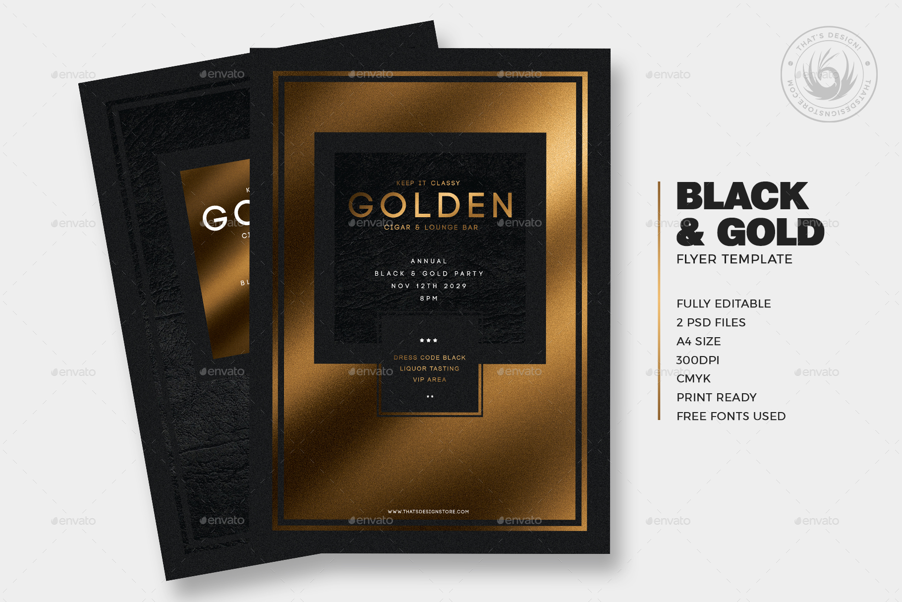 Minimal Black and Gold Flyer Template V1, Print Templates | GraphicRiver