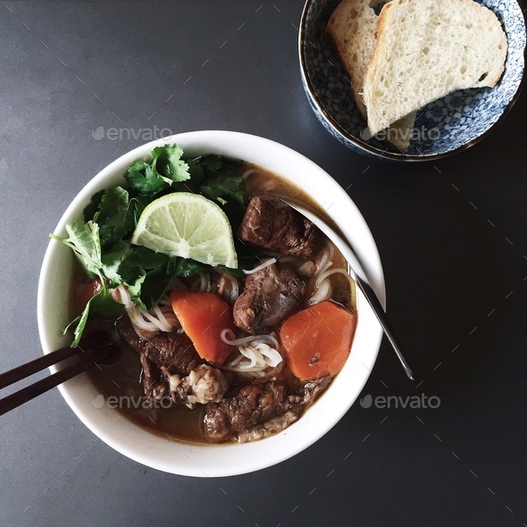 Vietnamese beef stew noodle soup Stock Photo by ozmundaregalis PhotoDune