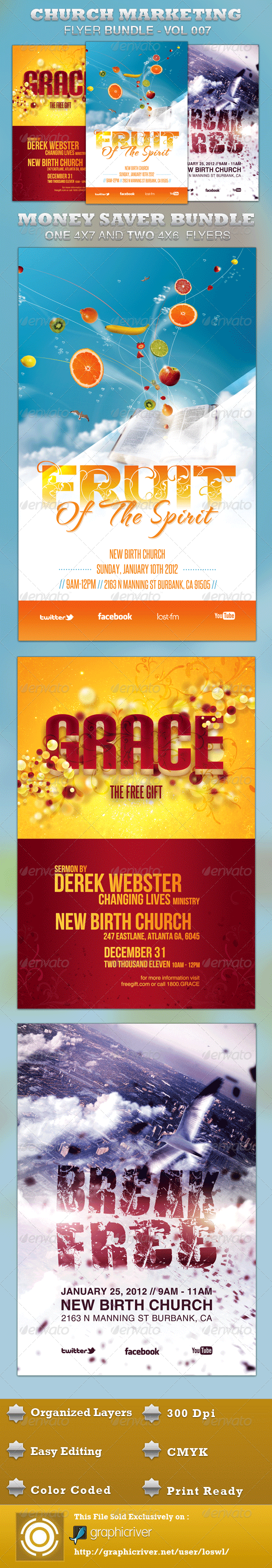 Church Marketing Flyer Bundle-Vol 007 - Church Flyers