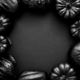Various kinds cute mini pumpkins in black colour placed in circle with copy space - PhotoDune Item for Sale