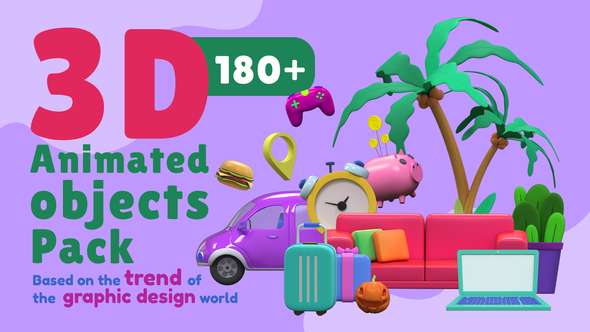 3D Animated Objects Pack Elements template preview