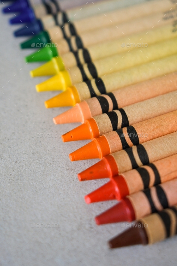 rainbow crayons Stock Photo by ichoukoubou