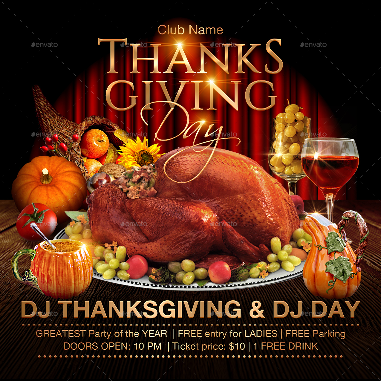 Thanksgiving Day Flyer Template, Print Templates | GraphicRiver