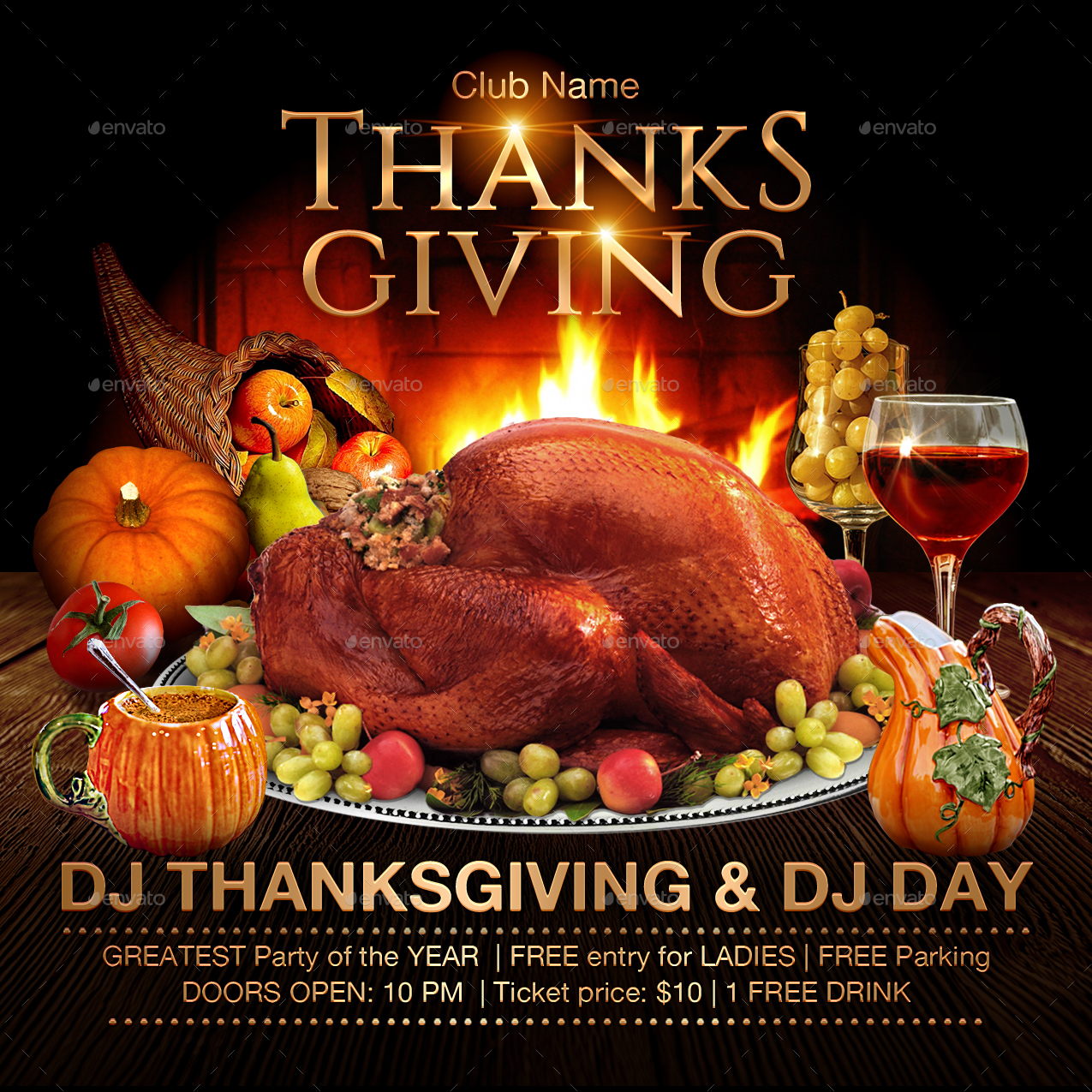 Thanksgiving Day Flyer Template, Print Templates GraphicRiver