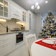Interior of bright modern kitchen decorated for Christmas - PhotoDune Item for Sale