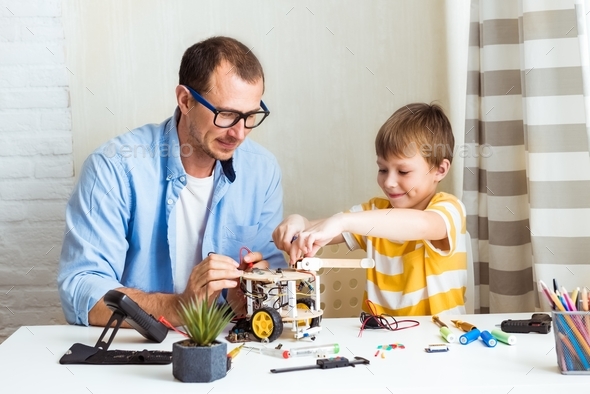 Father And Son Programming And Building A Scientific Robotics Project