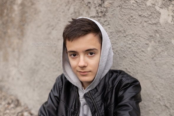 Portrait of teen in casual clothes.  - Stock Photo - Images