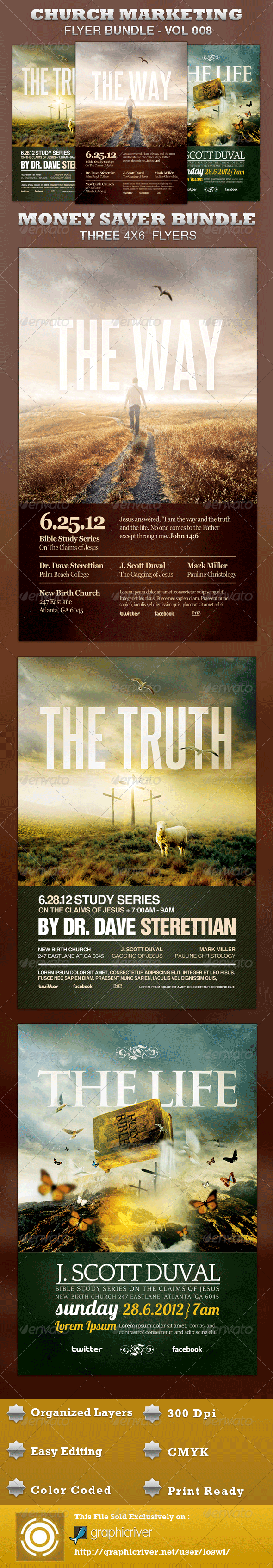 Church Marketing Flyer Bundle-Vol 008 - Church Flyers