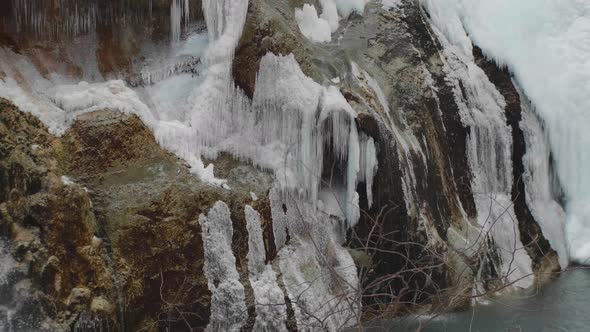 frozen beautiful waterfall in 4k resolution chegemsky waterfall gorge beautiful landscape alt