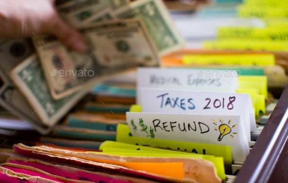 Tax season file refund and cash