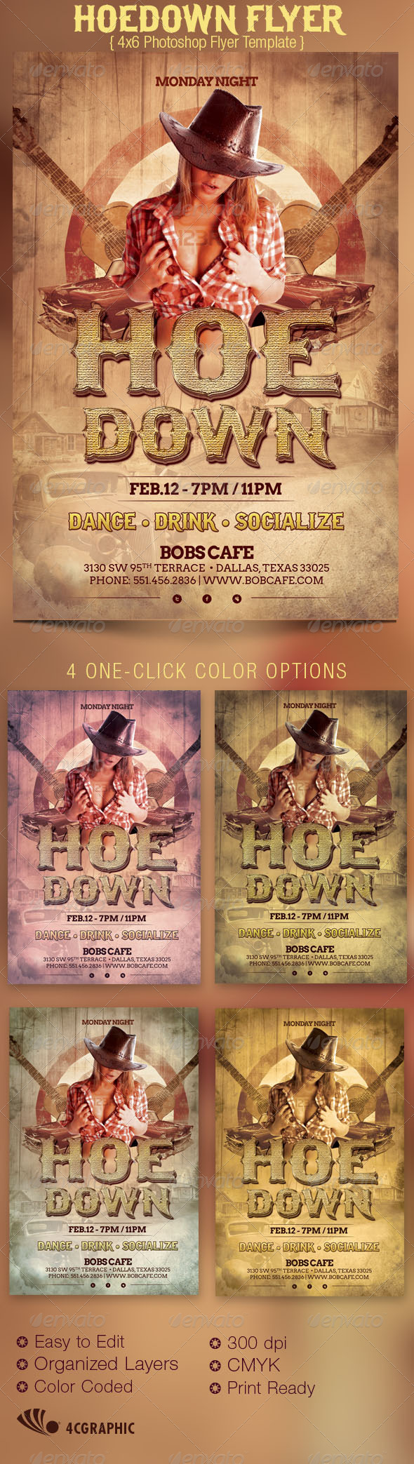 Hoedown Country Flyer Template - Events Flyers