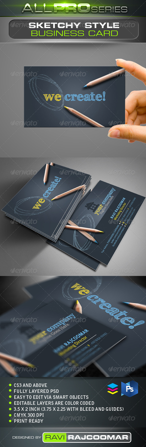 Sketchy Style Business Card - Creative Business Cards
