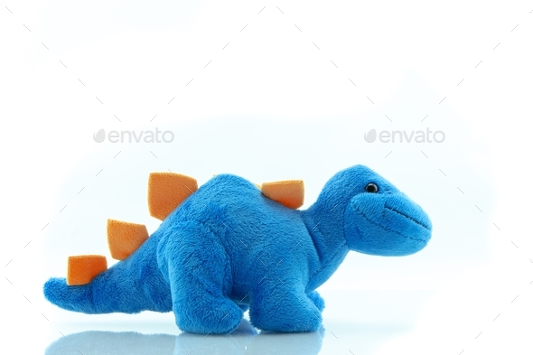 Dinosaur plush doll isolated on white background