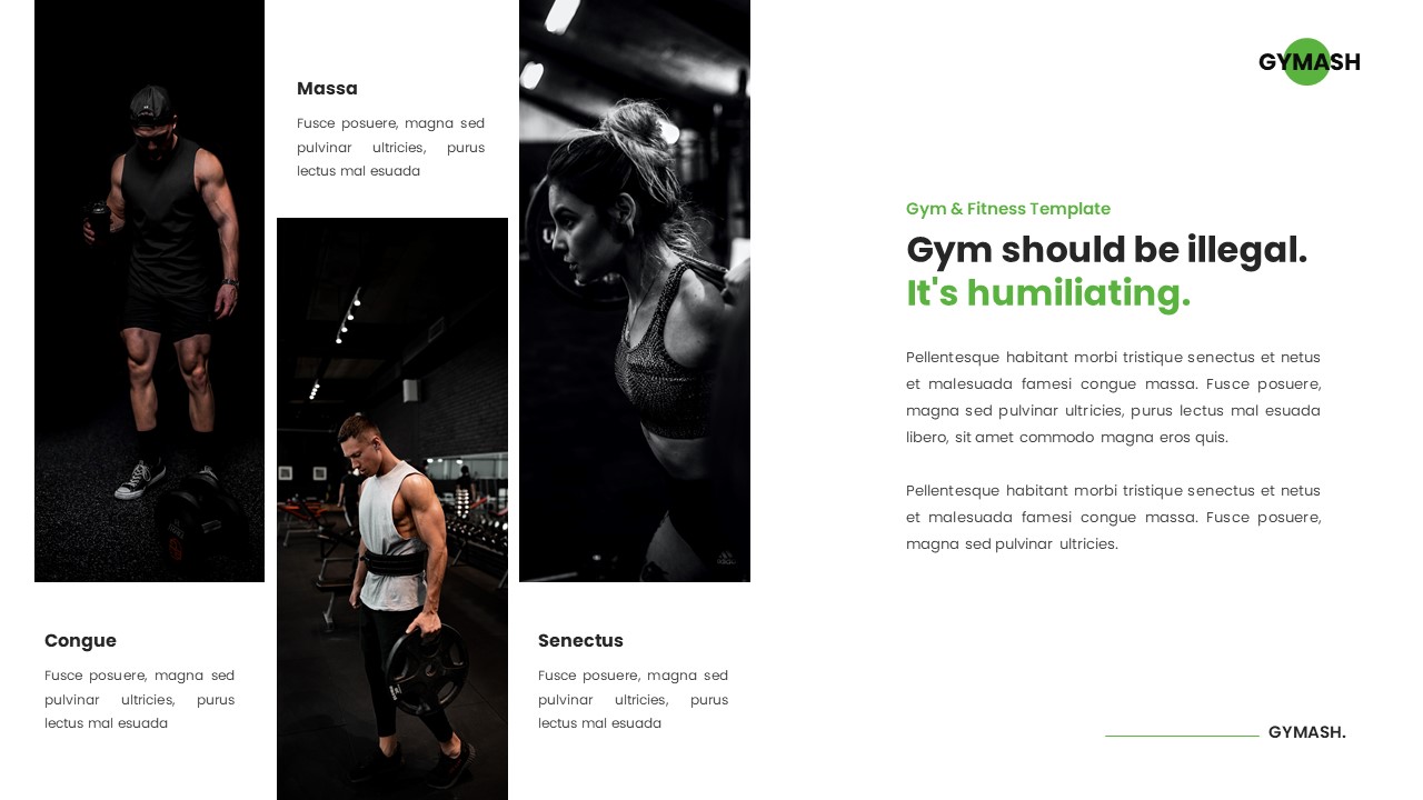 GYMASH - Gym & Fitness Powerpoint Template, Presentation Templates