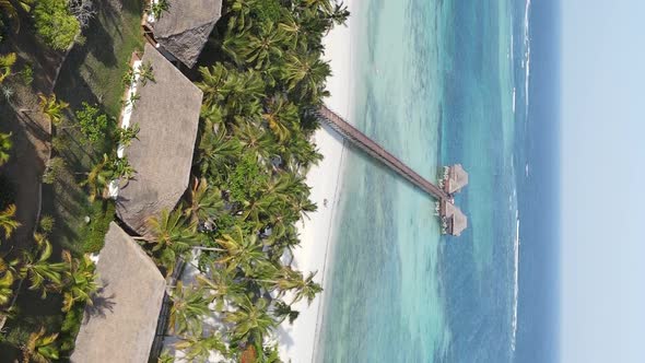 Zanzibar Tanzania  Vertical Video House on Stilts in the Ocean on the Coast Slow Motion alt