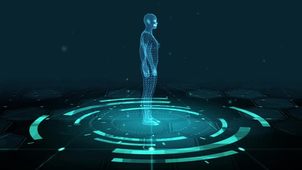 HUD The futuristic 3D sci-fi Female Body alt