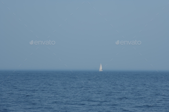 White yacht in the sea
