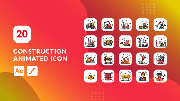 Construction Animated Icons | After Effects by Graphiqa | VideoHive