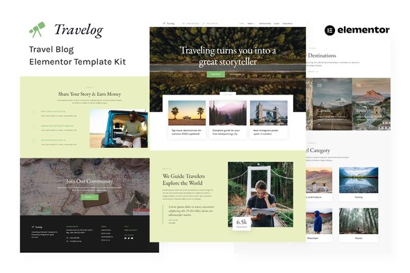 Travelog - Travel Blog Elementor Template Kit